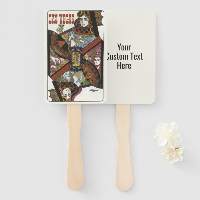 Custom text Las Vegas vintage travel Hand Fan (Front and Back)