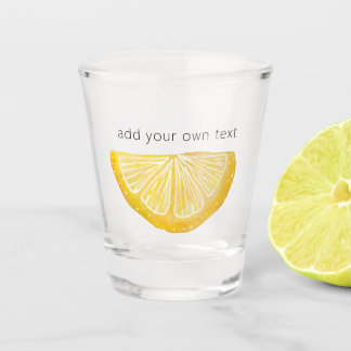 Custom Text Lemon Illustrated Shot Glass
