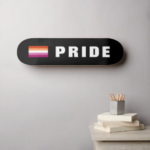 Custom Text LGBTQ Rainbow Lesbian Pride Flag Skateboard