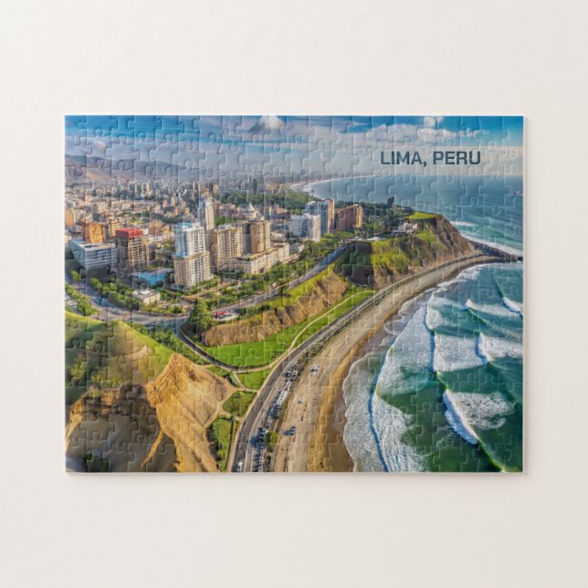 Custom Text Lima, Peru Jigsaw Puzzle (Horizontal)