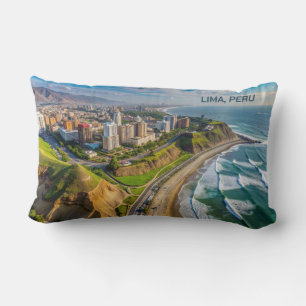 Custom Text Lima, Peru Lumbar Cushion