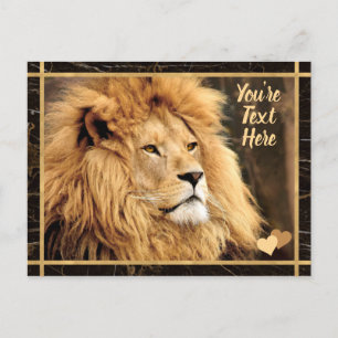 Custom Text Lion Photo Postcard