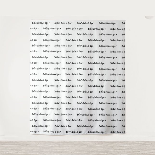 Custom Text Logo Event Backdrop Step and Repeat Tapestry (Front)