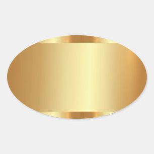Custom Text Logo Gold Blank Template Glamorous Oval Sticker