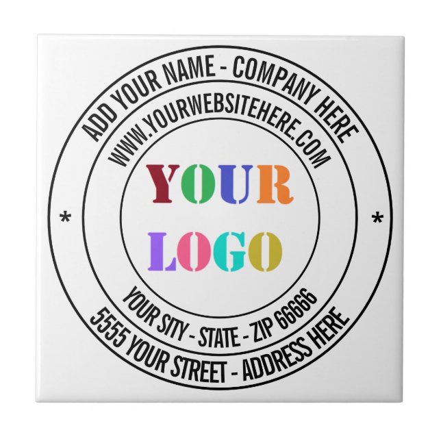 Custom Text Logo Name Address Website Promotional  Tile (Front)