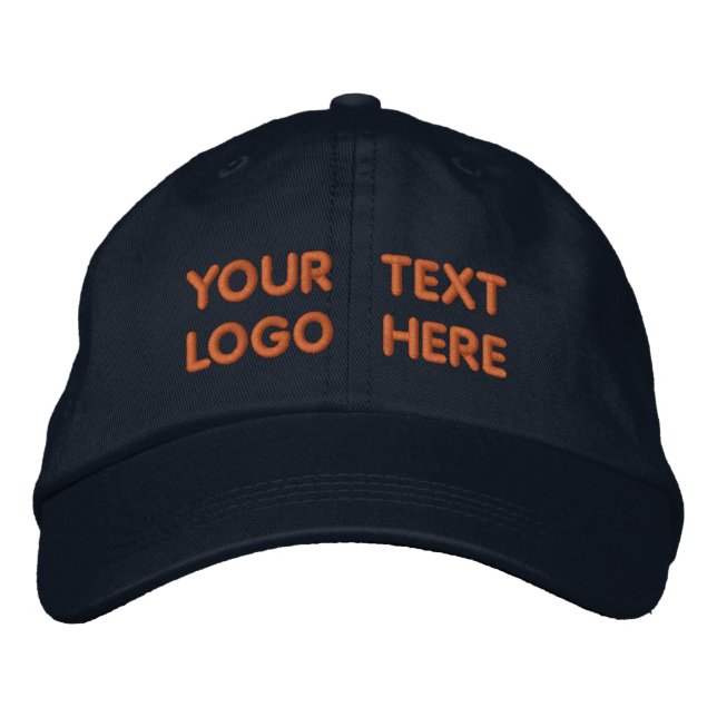 Custom Text / Logo - Promotional Personalised Your Embroidered Hat (Front)