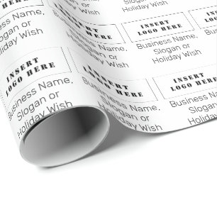 Custom Text, Logo Wrapping Paper for Business Use