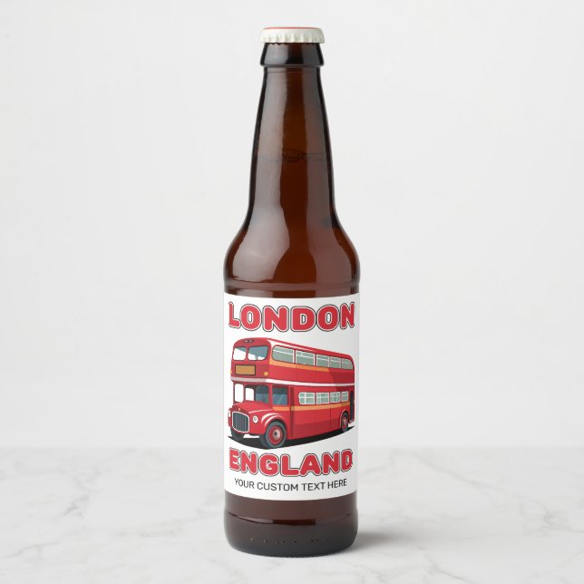 Custom Text London England Beer Bottle Label (Front)