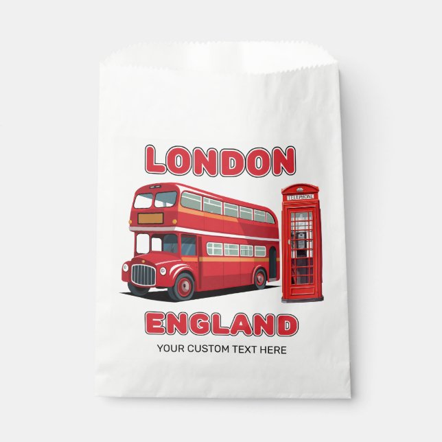 Custom Text London England Favour Bags (Front)