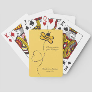 Custom Text Love Bee Playing Cards