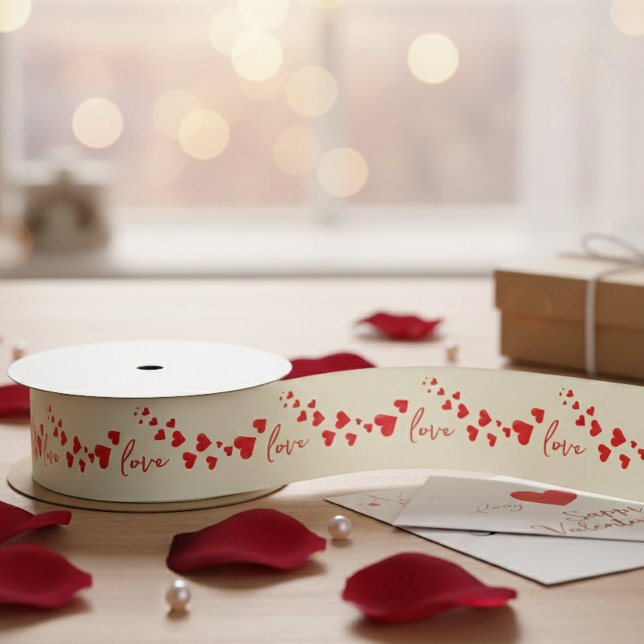 Custom Text Love Heart Personalized Romantic Gift  Satin Ribbon (Creator Uploaded)