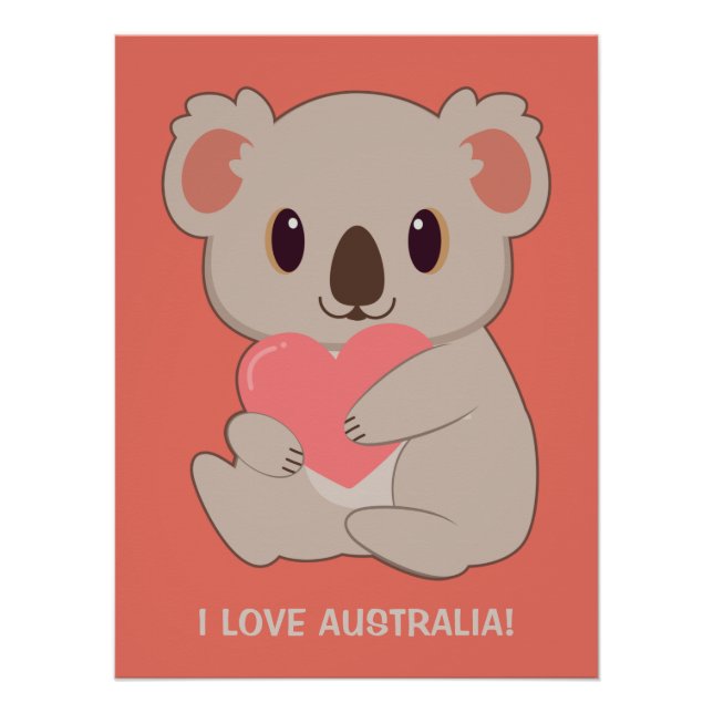 Custom Text Love Koala Poster (Front)