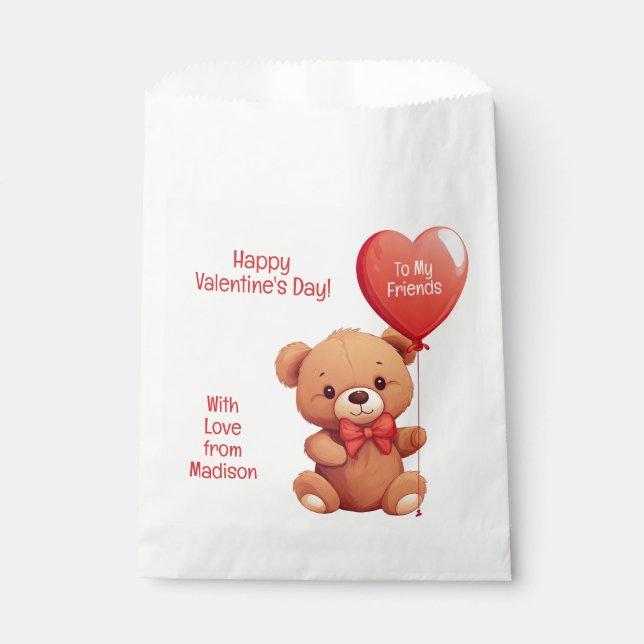 Custom Text Love Teddy Favour Bags (Front)