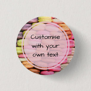 Custom Text Macaroons Pinback Button