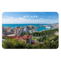Custom Text Malaga Spain Areal Photograph