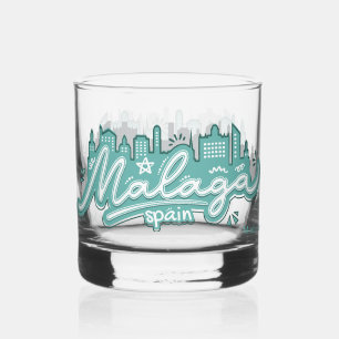 Custom Text Malaga Spain Whiskey Glass