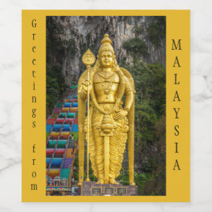 Custom text Malaysia Wine Label