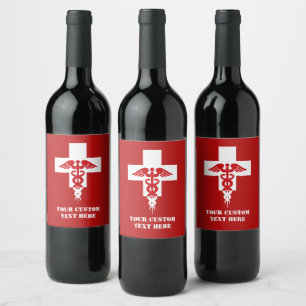Custom Text Medical Professional Wine Label