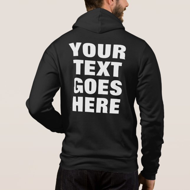 Custom Text Mens Elegant Back Side Print Modern Hoodie (Back)