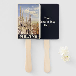 Custom text Milano Italy Vintage Travel fan set