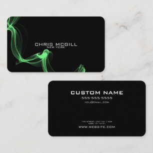 CUSTOM TEXT - Minimalist Black Glow Smoke Business Card