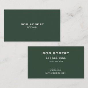 CUSTOM TEXT - Minimalist Solid Green Business Card
