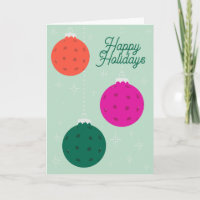 Custom Text Mint Magenta Pickleball Ornaments