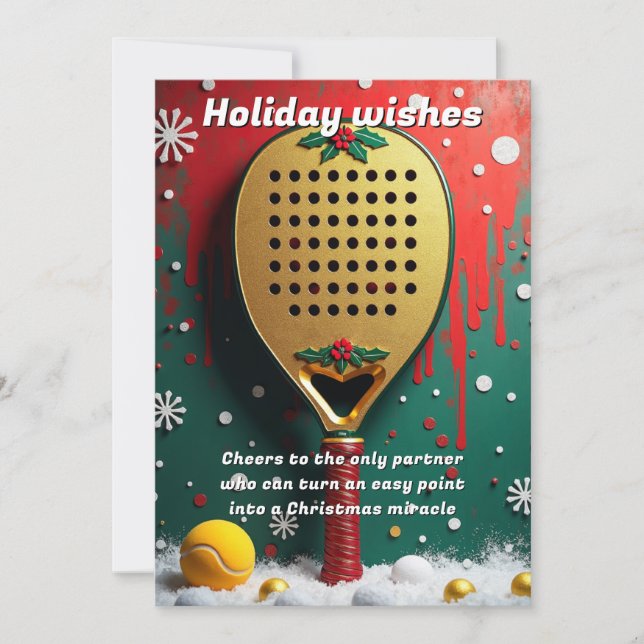 🎾🎄Custom text, Miracle Shots & Mistletoe Misses Holiday Card (Front)