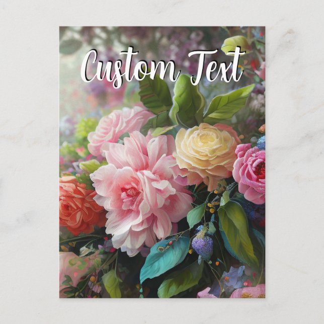 Custom Text Mixed Flowers 7 Colours Template (Front)
