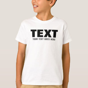 Custom Text Modern Big Font Words Kids Boys T-Shirt