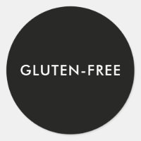 Custom Text Modern Black Gluten-free Food Label