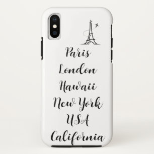 Custom text modern design trendy paris black white Case-Mate iPhone case