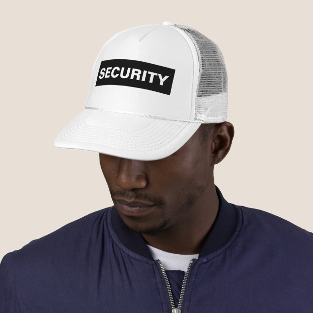 Custom Text  Modern Unisex Womens Mens Security Trucker Hat (In Situ)