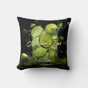 Custom Text Mojito Cocktail Cushion