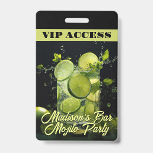 Custom Text Mojito Cocktail ID Badge