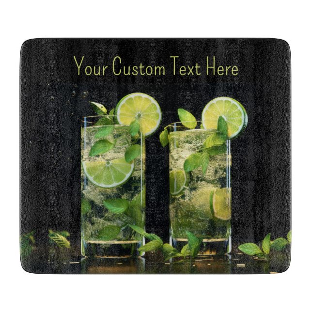 Custom Text Mojito Cocktails Cutting Board (Front)