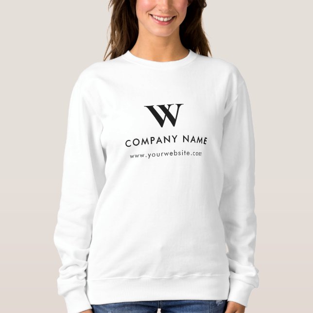 Custom Text Monogram Website Personalized White Sweatshirt (Front)