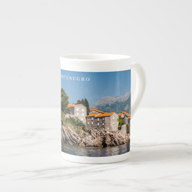 Custom Text Montenegro Bone China Mug (Front Right)