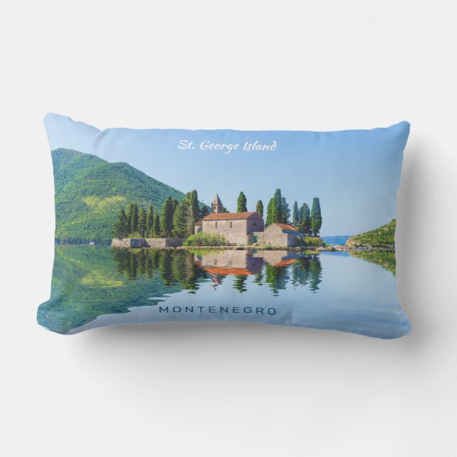 Custom Text Montenegro Lumbar Cushion (Front)
