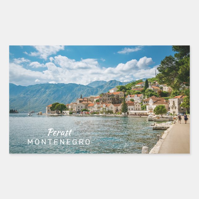 Custom Text Montenegro Rectangular Sticker (Front)