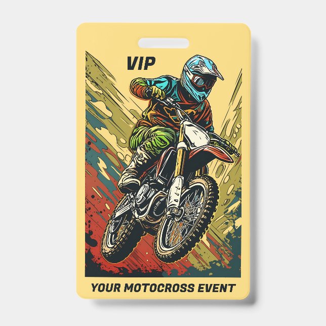 Custom Text Motocross ID Badge (Front)