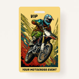Custom Text Motocross ID Badge