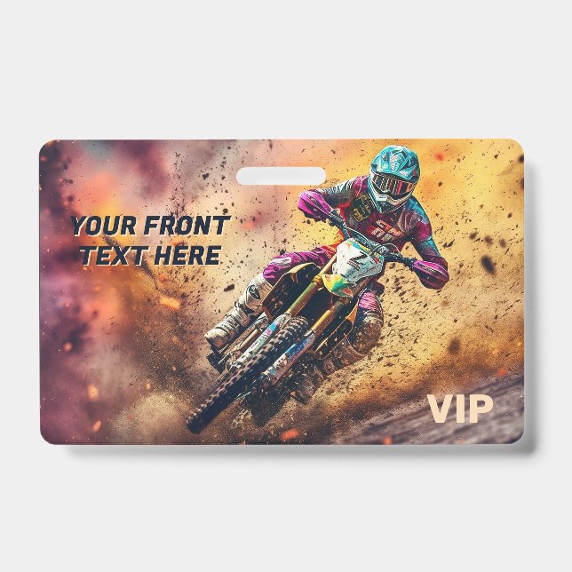 Custom Text Motocross ID Badge (Front)