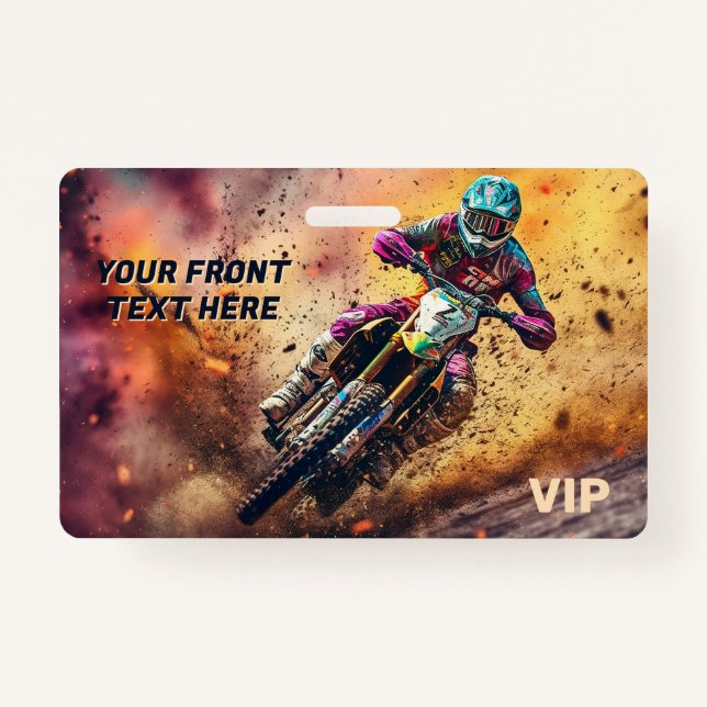 Custom Text Motocross ID Badge (Front)