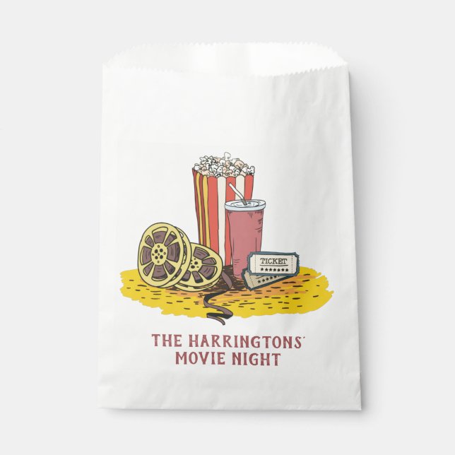 Custom text Movie Buff Favour Bags (Front)
