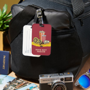 Custom text Movie Buff Luggage Tag