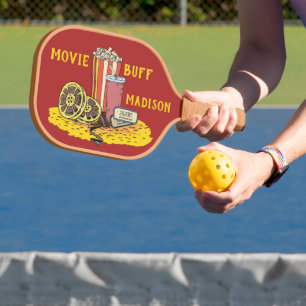 Custom text Movie Buff Pickleball Paddle