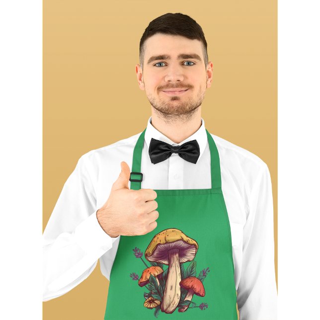 Custom Text Mushroom Lover Apron (Creator Uploaded)