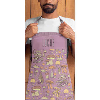 Custom Text Mushroom Lover Apron