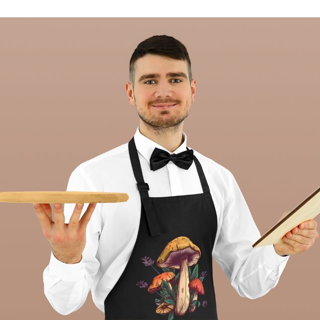 Custom Text Mushroom Lover Apron (Creator Uploaded)